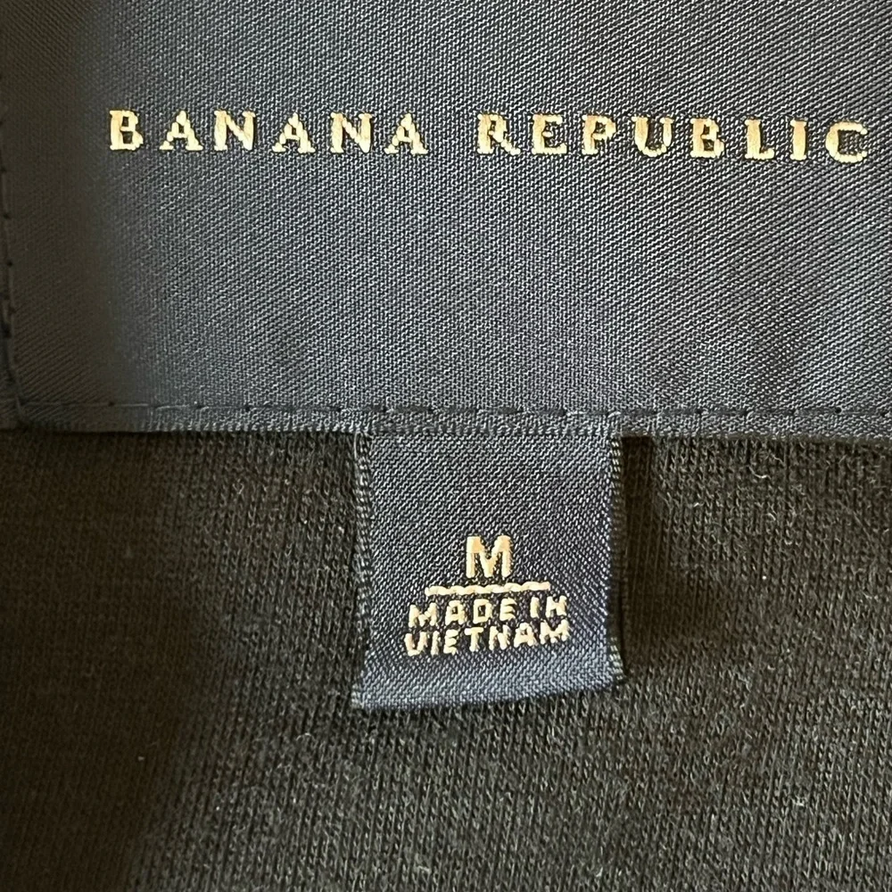Banana Republic Mens Soft Fleece Mock Neck Zipper Front Vest Size Medium Black